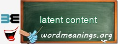 WordMeaning blackboard for latent content